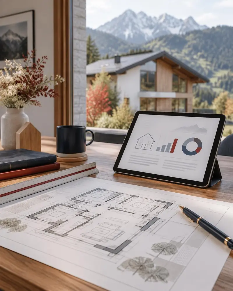 Professionelle Immobilienbewertung mit Grundriss und Marktanalyse