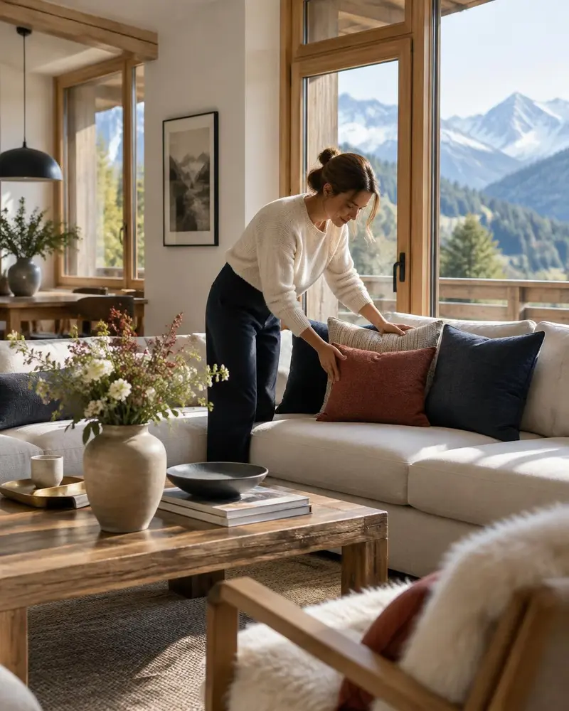 Professionell eingerichteter Wohnraum für die Immobilienpräsentation